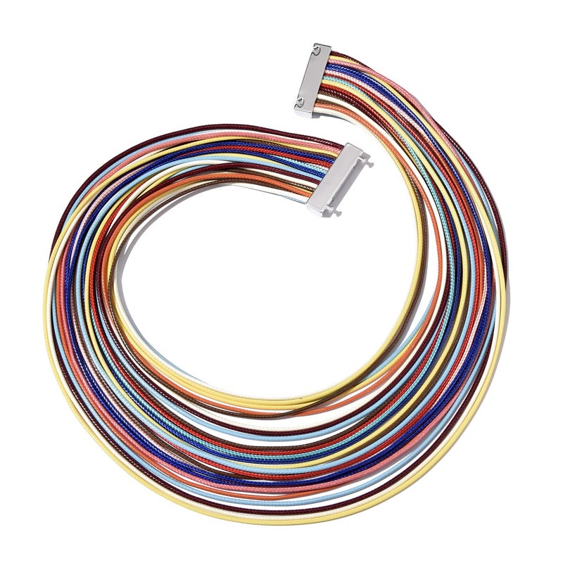 MJULY Women Multi Layer Chunky Bib Necklace Magnetic Clasp Wax Line Choker Statement Jewelry(Multicolor) - Image 4